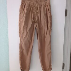 Poetry tapered lightweight cotton neutral color pants StretchyWaist US 8 Minimal